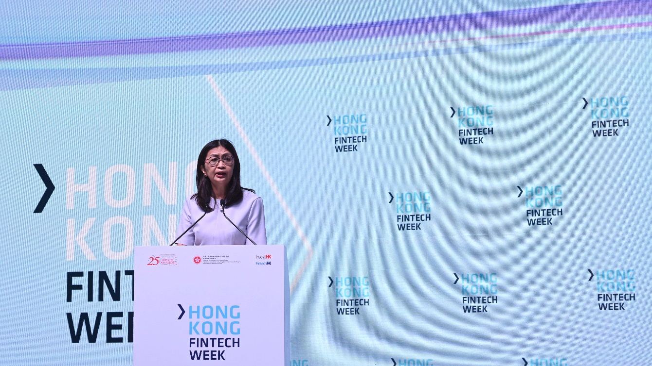 Julia Leung, Deputy Chief Executive Officer and Executive Director, Intermediaries of the Securities and Futures Commission, at the 2022 Hong Kong Fintech Week